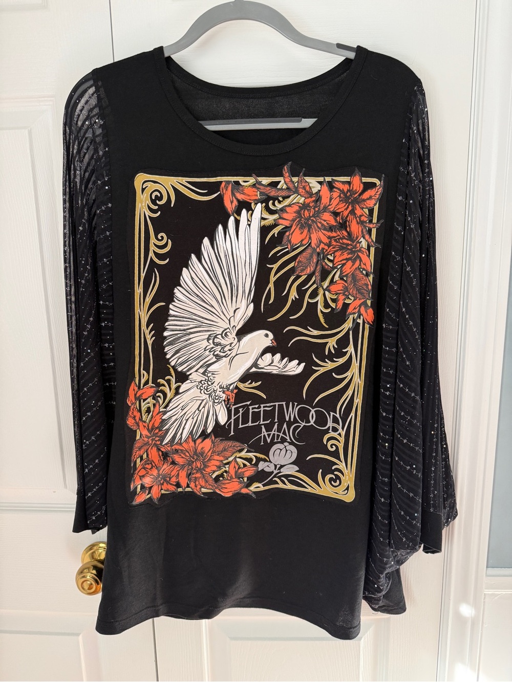 Fleetwood Mac - Graphic Top with Flowy Sparkly Sleeves